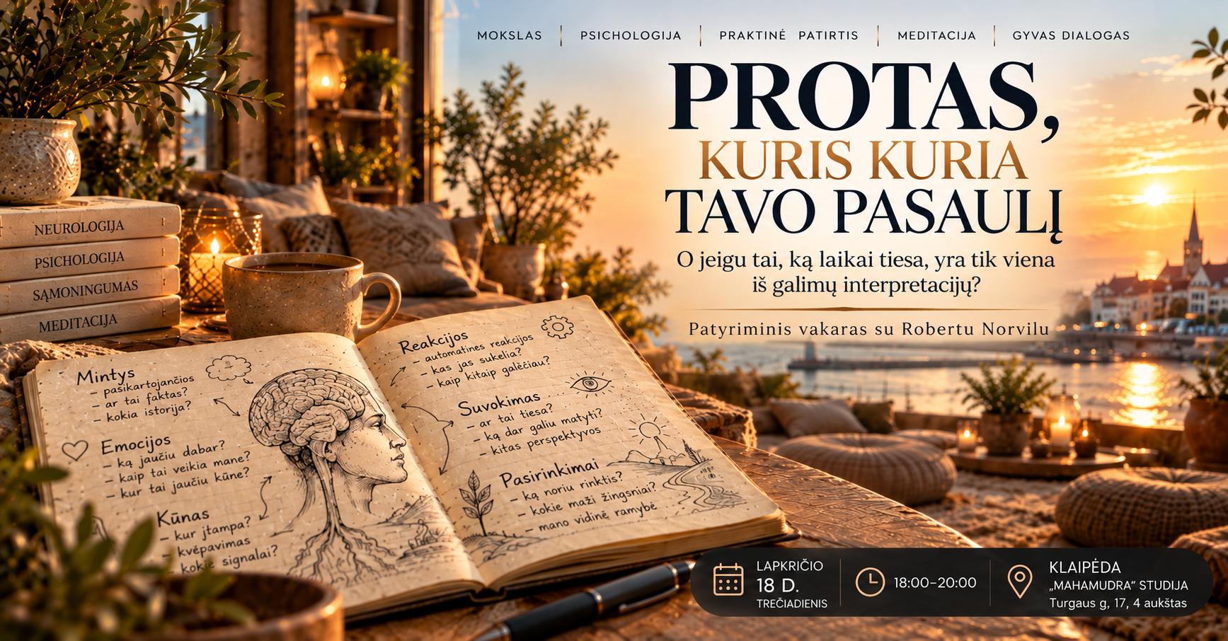 Renginio „Protas, kuris kuria tavo pasaulį“ vizualas